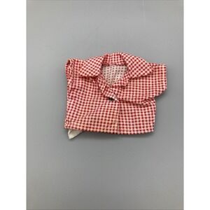 Vintage Vogue Ginny Red & White Check Snap Closure Blouse Tagged 1950s